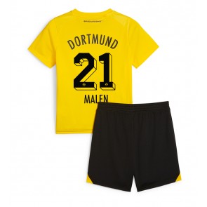 Borussia Dortmund Donyell Malen #21 Koszulka Podstawowych Dziecięca 2023-24 Krótki Rękaw (+ Krótkie spodenki)